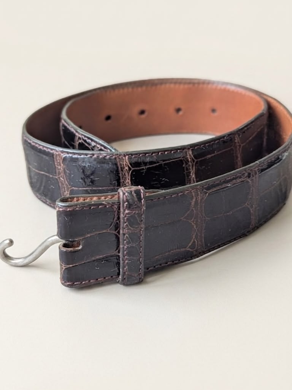 Genuine American Alligator belt hand made in the USA size 28
